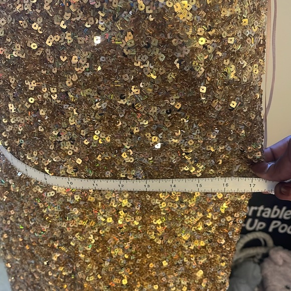 Gold Zara women’s midi sequined dress - Picture 13 of 13